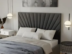 Vente-unique Cama Terciopelo|Canapé abatible 140 x 190 cm terciopelo gris ntracita + colchón - RILIODA