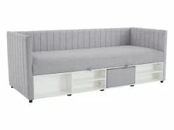 Vente-unique Canapé abatible banco 80 x 200 cm de tela y en color - LAOZIA Gris