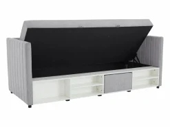 Vente-unique Canapé abatible banco 80 x 200 cm de tela y en color - LAOZIA Gris