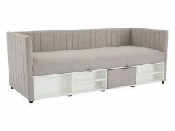 Vente-unique Canapé abatible banco 80 x 200 cm de tela y en color - LAOZIA Topo Hot