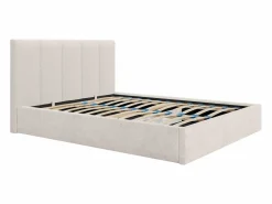 Vente-unique Canapé abatible de 140 x 190 cm cabecero con costuras verticales tela + colchón - KILACLO Beige Discount