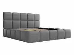 Vente-unique Canapé abatible de 160 x 200 cm de tela efecto cuero - DAMADO de Pascal Morabito Gris New