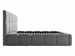 Vente-unique Canapé abatible de 160 x 200 cm de tela efecto cuero - DAMADO de Pascal Morabito Gris New