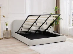 Vente-unique Canapé abatible de 180 x 200 cm de tela color + colchón - VANARI Beige Sale