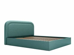 Vente-unique Canapé abatible de 160 x 200 cm de tela jaspeada color pato - FIREZA Azul Discount