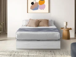 Ysmée Canapé abatible de 140 x 190 cm - - HESTIA de YSMÉE Blanco New