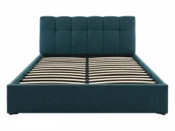 Canapé abatible de 160 x 200 cm de tela bouclé azul petróleo - MAZIRI^Vente-unique Best