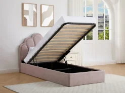 Vente-unique Canapé abatible de concha 90 x 190 cm tela + colchón - CORALUNO Rosa Online