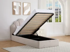 Vente-unique Cama Con Canapé|Cama Infantil|Canapé abatible de concha 90 x 190 cm tela + colchón - CORALUNO