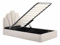 Vente-unique Cama Con Canapé|Cama Infantil|Canapé abatible de concha 90 x 190 cm tela + colchón - CORALUNO