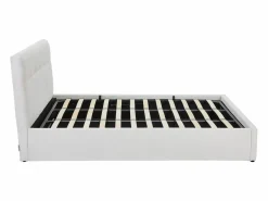 Canapé abatible King Size 180 x 200 cm en tela bouclé blanca + colchón - MAZIRI^Vente-unique Best