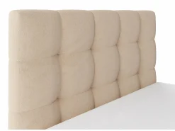 Vente-unique Canapé abatible140 x 190 cm de terciopelo en color con colchón - MIRDAL Beige New