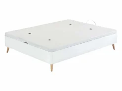 Canapé alto 150x190 cm nórdico patas inclinadas color dormitorio Blanco New