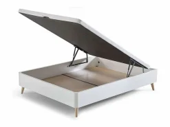 Canapé alto 150x190 cm nórdico patas inclinadas color dormitorio Blanco New