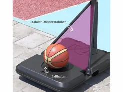 Canasta de baloncesto ajustable con soporte rodante, altura 146-236 cm, plástico, (175 x 71 x 270 cm)^ Clearance