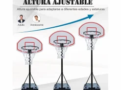 Homcom Canasta de baloncesto blanco y negro 73x49x249 cm Multicolor Hot
