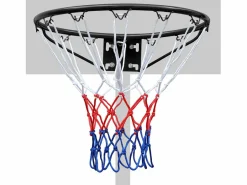 Cesta De Baloncesto|Canasta de baloncesto de repuesto resistente, para montaje en pared o puerta, de hierro y nailon, color (60 x 52 x 12 cm)