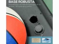 Homcom Cesta De Baloncesto|Canasta de baloncesto negro y azul 76x70x254 cm