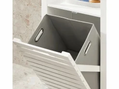 Canasto para la Colada Mueble de baño con cesto para Ropa Sucia Amario para baño 42 x 30 x 90 cm BZR67-W ES^Sobuy Hot