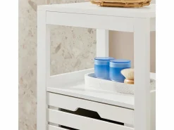 Canasto para la Colada Mueble de baño con cesto para Ropa Sucia Amario para baño 42 x 30 x 90 cm BZR67-W ES^Sobuy Hot