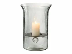 J-Line Portavelas Y Vela|Candelabro de vidrio de 19x19x27 cm.