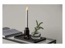 ebuy24 Candelabro Ulricehamn con luz LED negra. Negro Discount