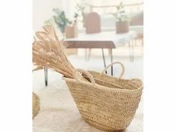 DECOWOOD Cesta|Capazo de esparto natural de 50x35x35cm - MENORCA -