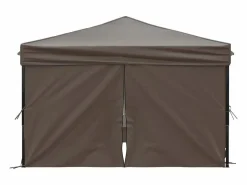 Cenador Y Quiosco|Carpa de fiesta plegable con paredes laterales gris taupe 3x3 m ES822730