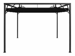 Carpa de jardín con toldo retráctil 3x3 m Antracita Gris Discount