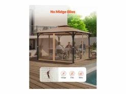 Cenador Y Quiosco|Carpa de Jardín SucceBuy Pantalla para Cenador de 305 x 305 x 213.5 cm (Malla Incluida)