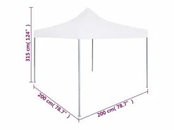 Carpa de recepción plegable profesional 2x2 m Acero Blanco
