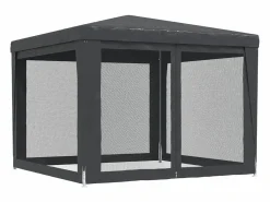 Carpa para fiestas 4 paredes de malla HDPE 3x3 m ES674557 Gris antracita Online