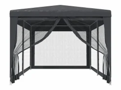 Carpa para fiestas 6 paredes de malla HDPE 3x6 m ES664457 Gris antracita Online