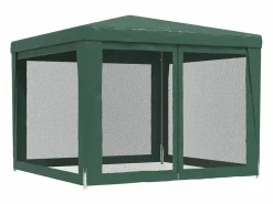 Cenador Y Quiosco|Carpa para fiestas con 4 paredes de malla HDPE 3x3 m ES903213