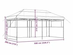 Carpa plegable para fiestas con 3 paredes laterales^ Hot