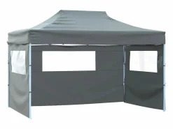 Carpa plegable profesional 4 paredes acero 3x4 m ES141333 Gris antracita New