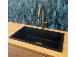 Essebagno Carrit fregadero 1 cuba grande solo 78x43.5 granito Negro Online