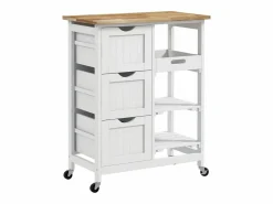Carrito auxiliar Austen Homocm 3 cajones con 2 estantes y bandeja extraíble 85,5x67x37 cm^Homcom Outlet