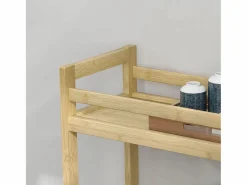Homcom Carrito auxiliar Cover 3 niveles con ruedas natural 75x55x20 cm Color natural claro New