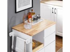 Sobuy Mueble Camarera|Carrito Auxiliar de Cocina con 2 Cajones FKW123-WN ES