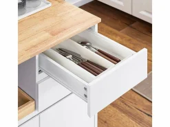 Sobuy Mueble Camarera|Carrito Auxiliar de Cocina con 2 Cajones FKW123-WN ES