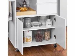 Sobuy Mueble Camarera|Carrito Auxiliar de Cocina con 2 Cajones FKW123-WN ES