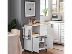 Sobuy Mueble Camarera|Carrito Auxiliar de Cocina con 2 Cajones FKW123-WN ES