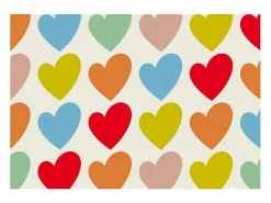 Don Hierro Carrito auxiliar plegable con ruedas - Estructura metálica blanca, 2 estantes laminados Decorado Corazones – 72*66*43 cm - BAUHAUS Multicolor Online