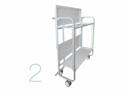 Don Hierro Carrito auxiliar plegable con ruedas - Estructura metálica gris, 2 estantes laminados color Haya – 72*66*43 cm - BAUHAUS Color natural claro Best