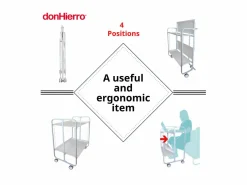 Carrito auxiliar plegable con ruedas - Estructura metálica blanca, 2 estantes laminados color Fresno – 72*66*43 cm - BAUHAUS^Don Hierro New