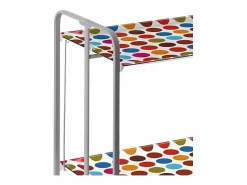 Carrito auxiliar plegable con ruedas - Estructura metálica gris, 2 estantes laminados, decorado Círculos colores – 72*66*43 cm - BAUHAUS^Don Hierro