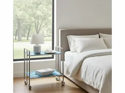 Carrito auxiliar plegable con ruedas - Estructura metálica gris, 2 estantes laminados Decorado Peces es – 72*66*43 cm - BAUHAUS^Don Hierro Outlet