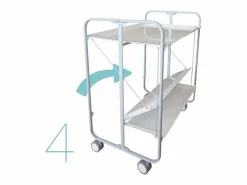Don Hierro Carrito auxiliar plegable con ruedas - Estructura metálica gris, 2 estantes laminados color gris – 72*66*43 cm - BAUHAUS Gris claro Discount