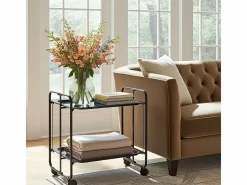 Don Hierro Carrito auxiliar plegable con ruedas - Estructura metálica negra, 2 estantes laminados s – 72*66*43 cm - BAUHAUS Negro